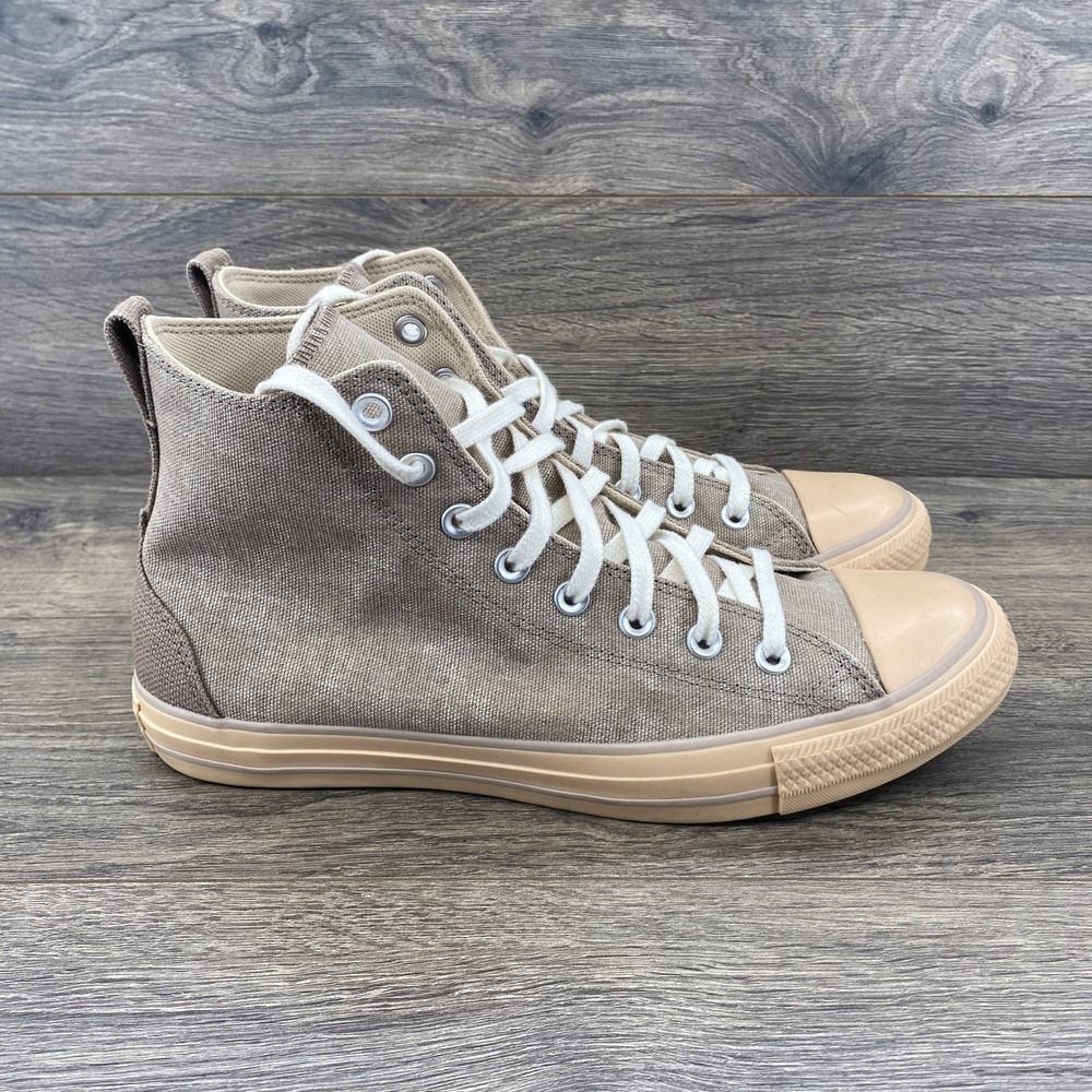 Converse Chuck Taylor All Star High Top Khaki Brown Twill Sneakers Mens 9.5 - Picture 2 of 12